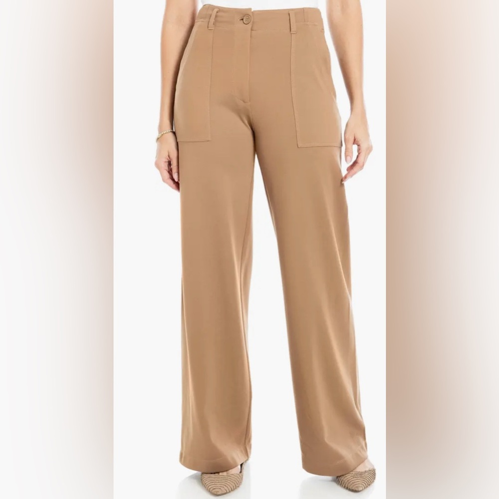 MAX STUDIO Ponte High Waist Wide Leg Pants - L